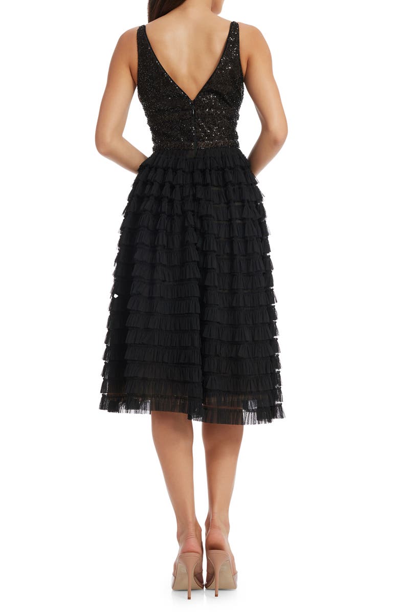 Dress the Population Becca Sequin & Tulle Tiered Dress, Alternate, color,