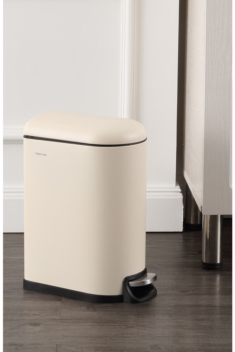 Roland Mini 2.6-Gallon Step-Open Trash Can, Alternate, color, Limestone Beige