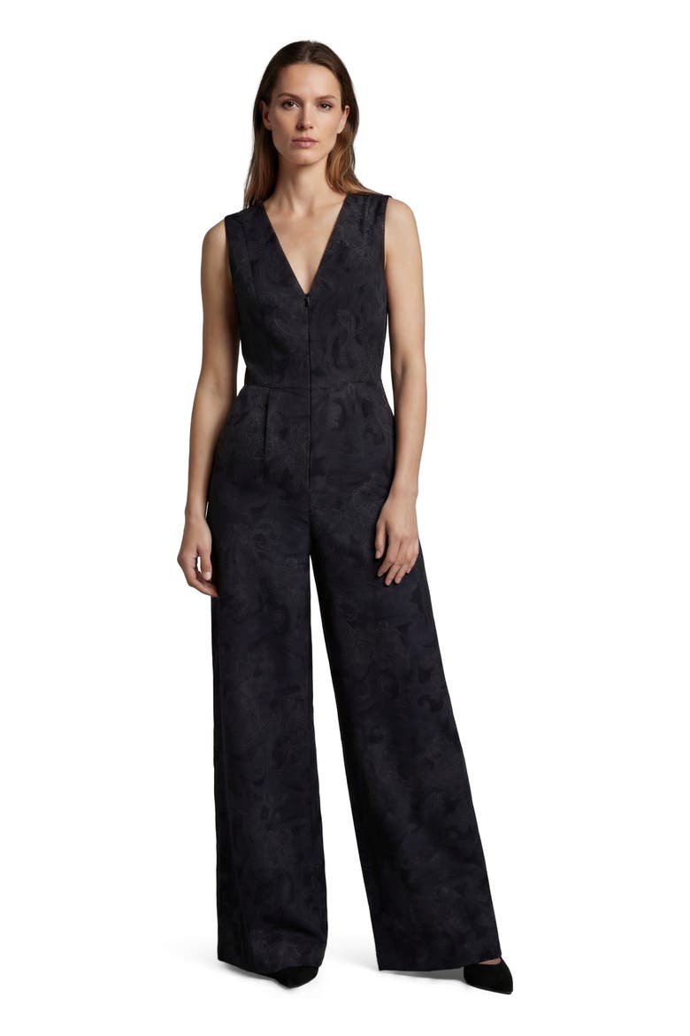 Paisley Explosion Womens Tailored Jumpsuit, Main, color, PAISLEY EXPLOSION BLACK