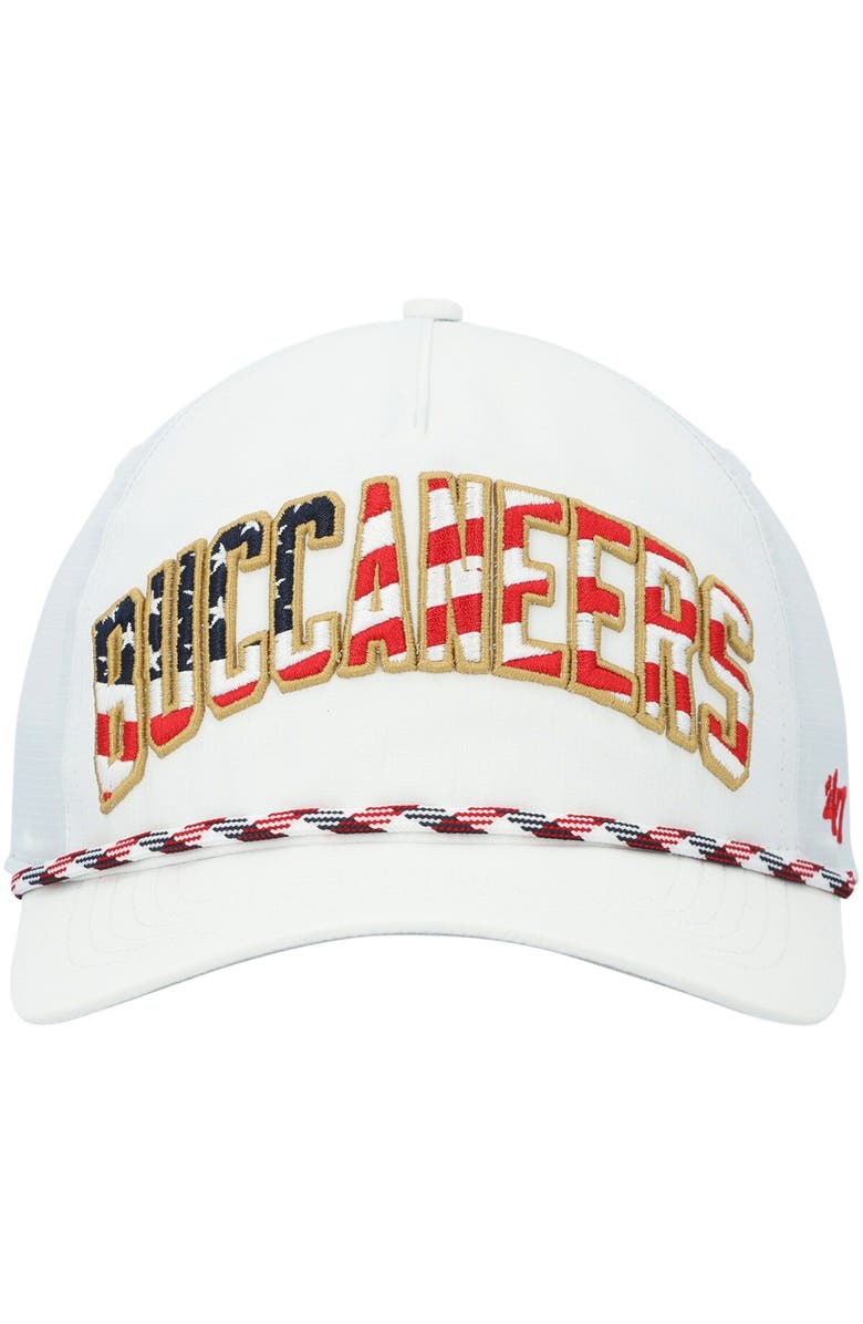 '47 Men's '47 White Tampa Bay Buccaneers Hitch Stars and Stripes Trucker Adjustable Hat, Alternate, color, White