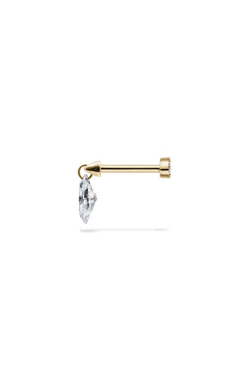 MARIA TASH MARIA TASH FLOATING MARQUISE DIAMOND SINGLE CHARM THREADED STUD EARRING