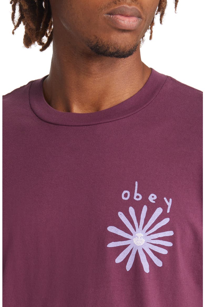 Men's Flower Icon Organic Cotton Graphic Tee, Alternate, color, BEETROOT