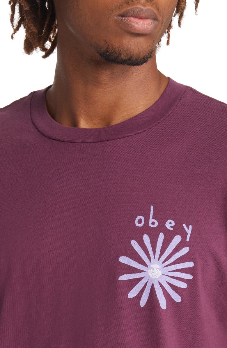 Obey Men's Flower Icon Organic Cotton Graphic Tee, Alternate, color, 
