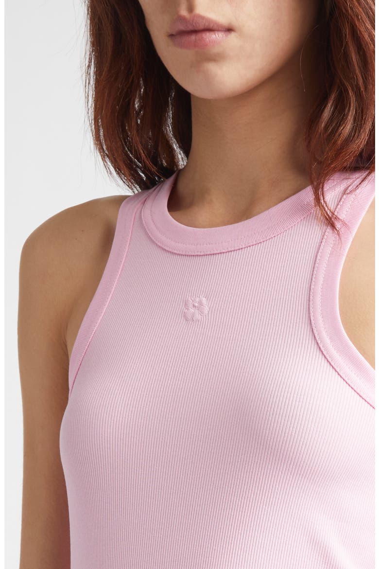 Kupla Unkko Embroidered Flower Ribbed Stretch Cotton Tank Top, Alternate, color, LIGHT PINK