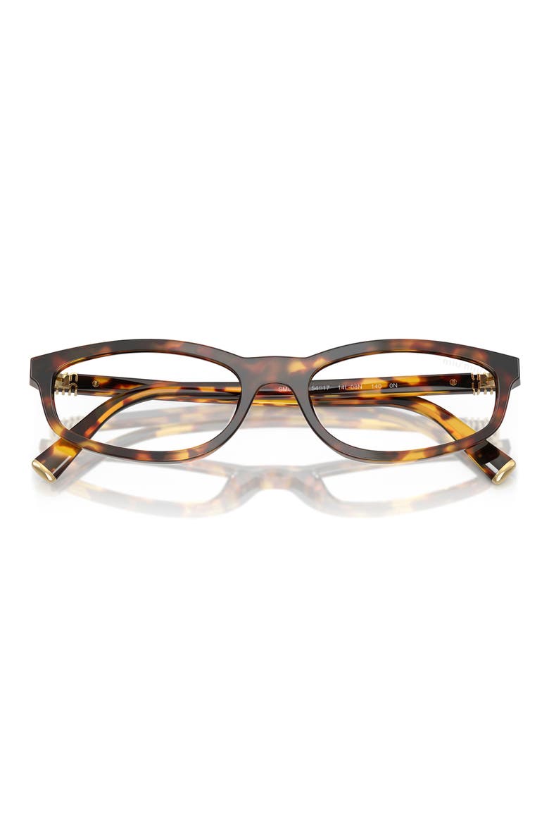 54mm Irregular Sunglasses, Alternate, color, HONEY HAVANA / CLEAR BLUE LIGHT FILTER
