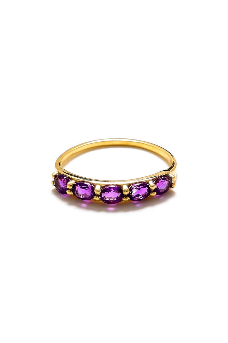 Oval Amethyst Band Ring, Alternate, color, PURPLE