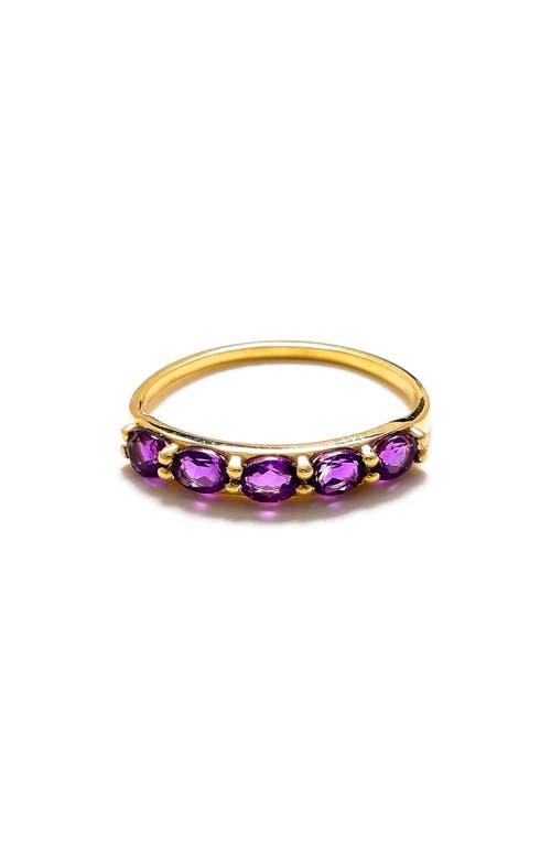 Ys Gems Oval Amethyst Band Ring In Purple