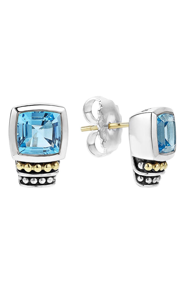 LAGOS Rittenhouse Semiprecious Stone Stud Earrings, Main, color, Blue Topaz