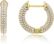 The Lovery Fine Jewelry CZ Inside Out Hoop Earrings
