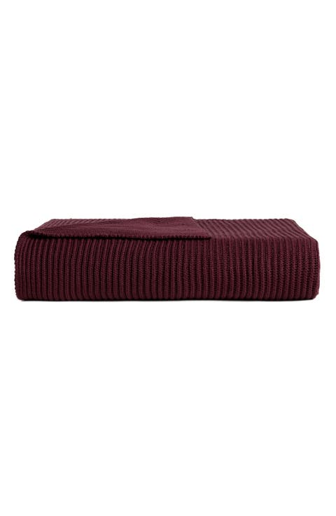 Organic Cotton Rib Knit Throw