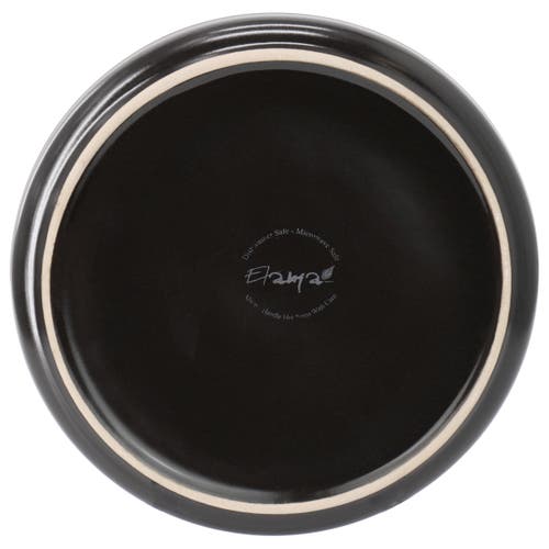 Elama Luxmatte Black 16 Piece Dinnerware Set In Black