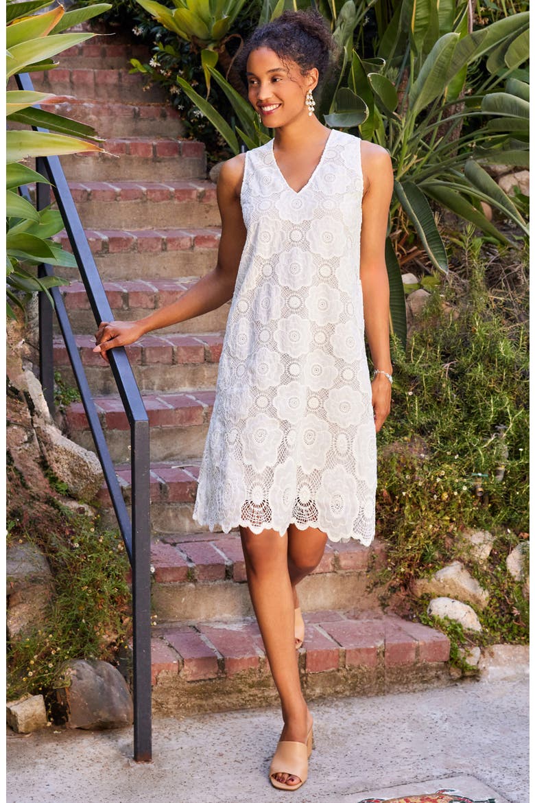 Lace Tank Dress, Alternate, color, OFF WHITE