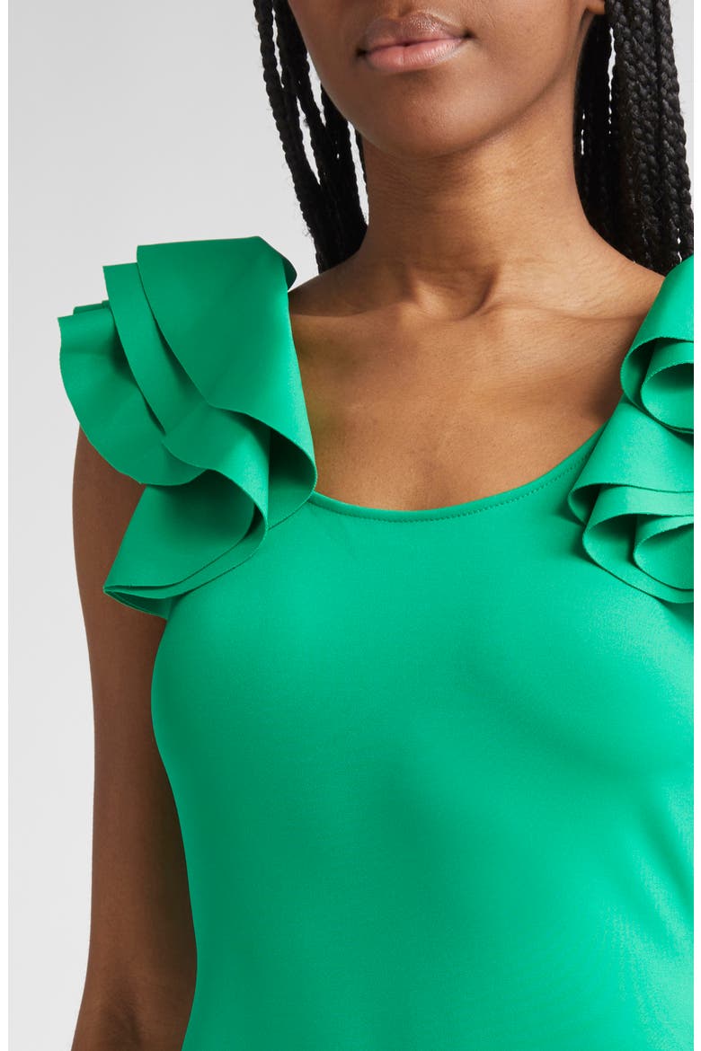 Tawny Ruffle Sleeve Bodysuit, Alternate, color, LIGHT EMERALD
