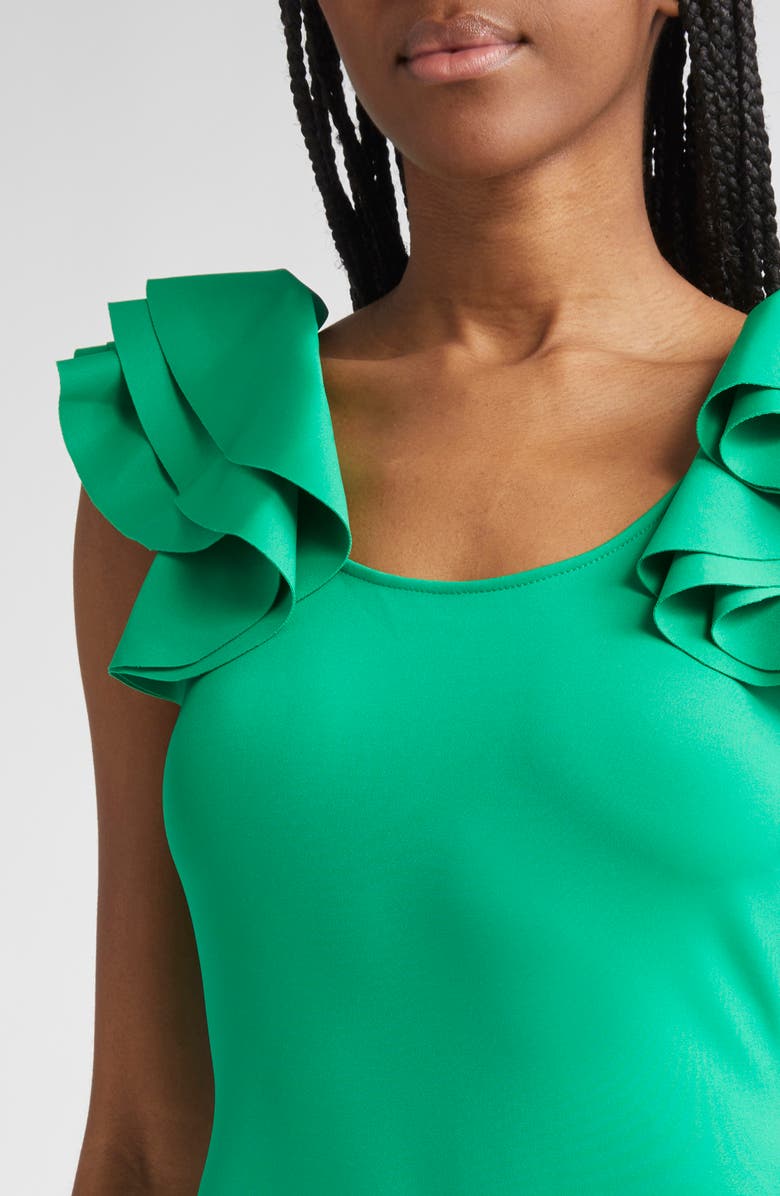 Alice + Olivia Tawny Ruffle Sleeve Bodysuit, Alternate, color, Light Emerald
