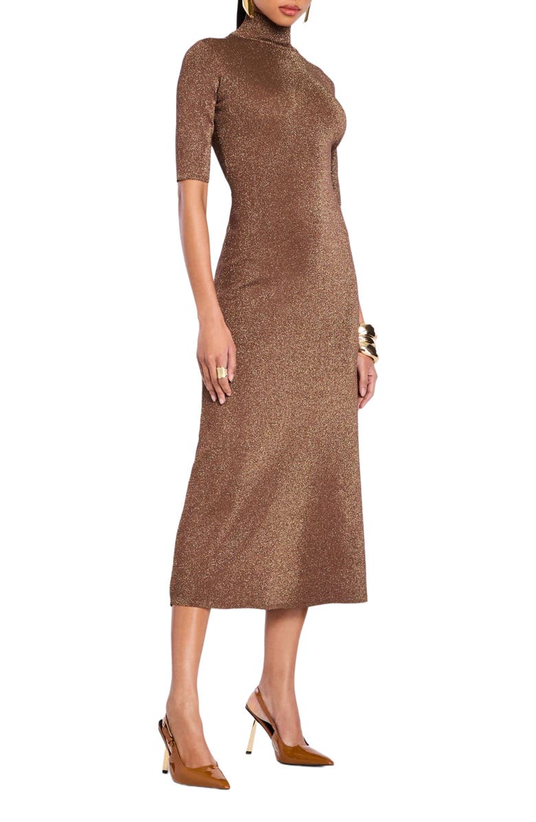 Retrofête Maribel Metallic Knit Dress, Alternate, color, 