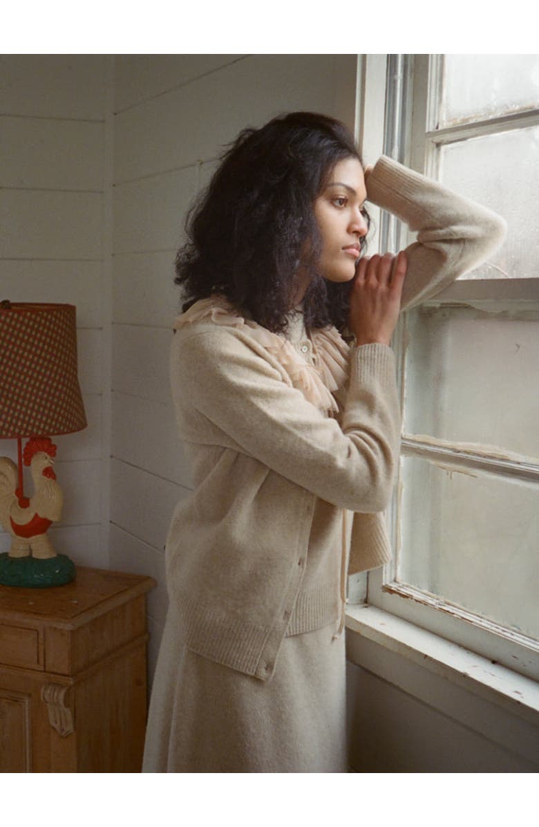 Lingua Franca Brushed Wool Cardigan, Alternate, color, 