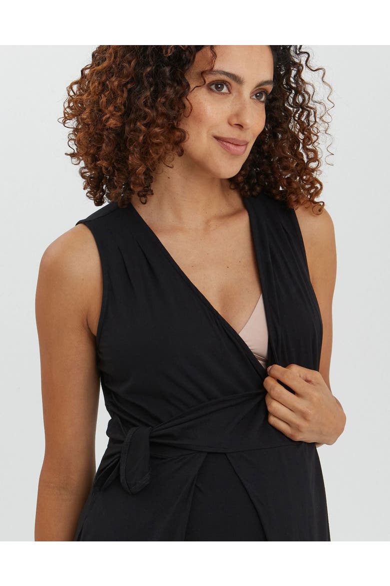 Ines Maternity & Nursing Wrap Jumpsuit, Alternate, color, Black