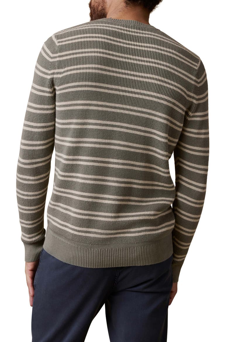 Sunwashed Stripe Organic Cotton Sweater, Alternate, color, SAGE SHORE STRIPE