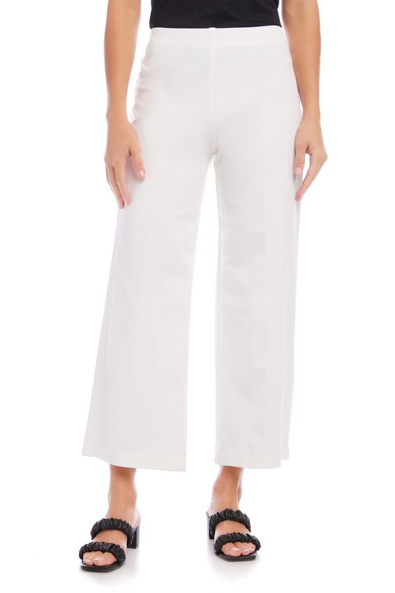 High Waist Crop Wide Leg Pants, Main, color, OFF WHITE