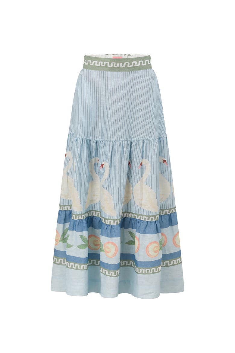 Swan Lake Tiered Maxi Skirt, Main, color, Light Blue