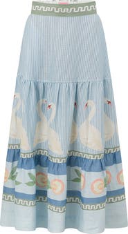 SMWR. By The Somewhere Co Swan Lake Tiered Maxi Skirt