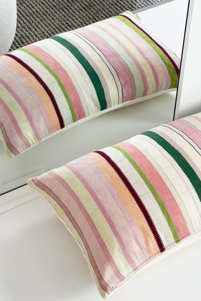 Handwoven Flora Cotton Napkins, Set of 4, Alternate, color, Red & Blue Stripe