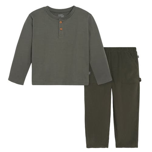 Modern Moments™ By Gerber Henley Shirt & Pant Set In Dark Green