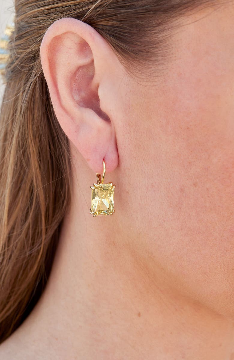 SAVVY CIE JEWELS Radiant Cut Cubic Zirconia Drop Earrings, Alternate, color, 