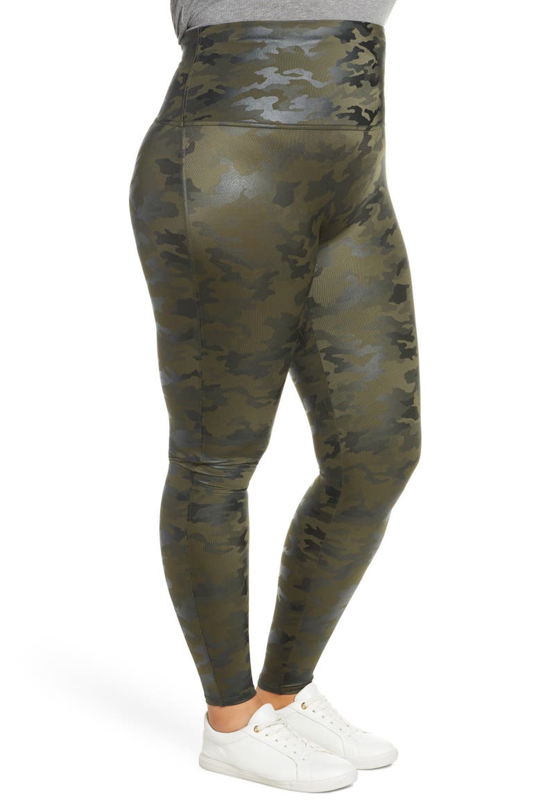 Camo Faux Leather Leggings, Alternate, color, MATTE GREEN CAMO