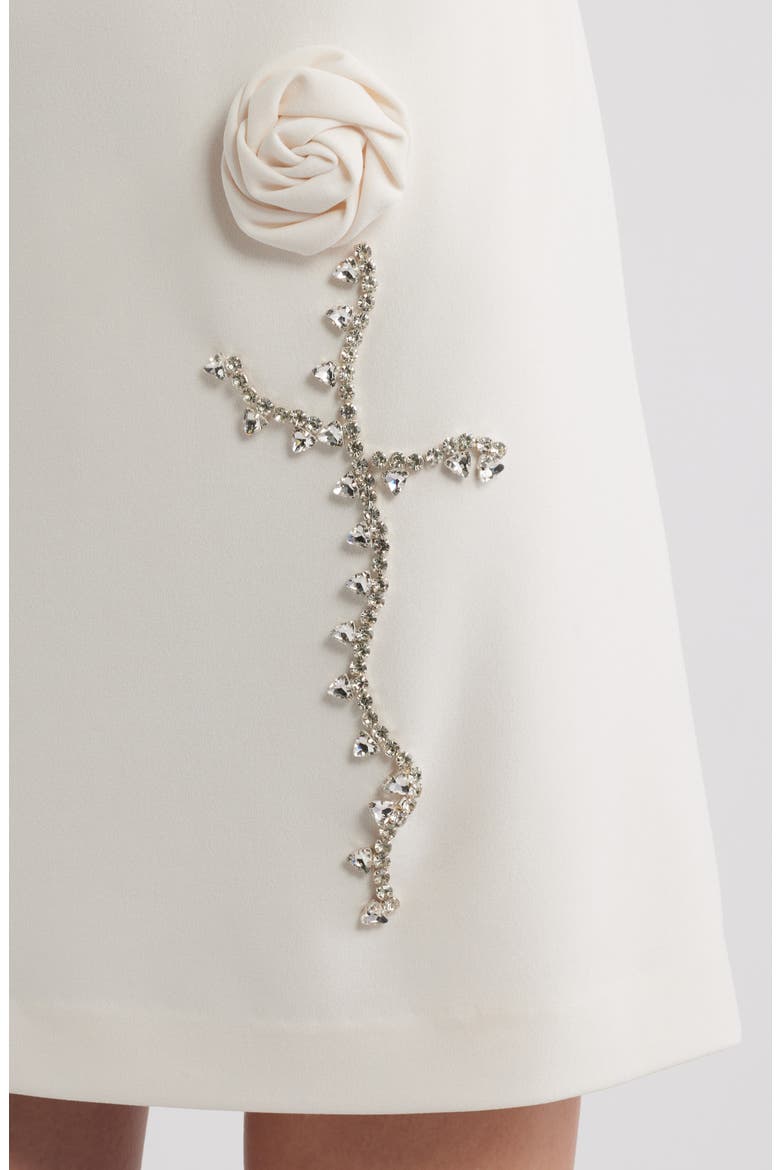 Floral Appliqué Sheath Dress, Alternate, color, WHITE DOVE