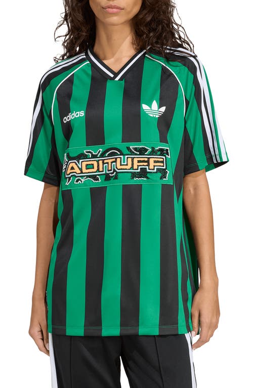 Adidas Originals Stripe Beaded Jersey In Green