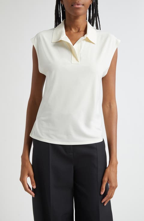 Cap Sleeve Johnny Collar Polo