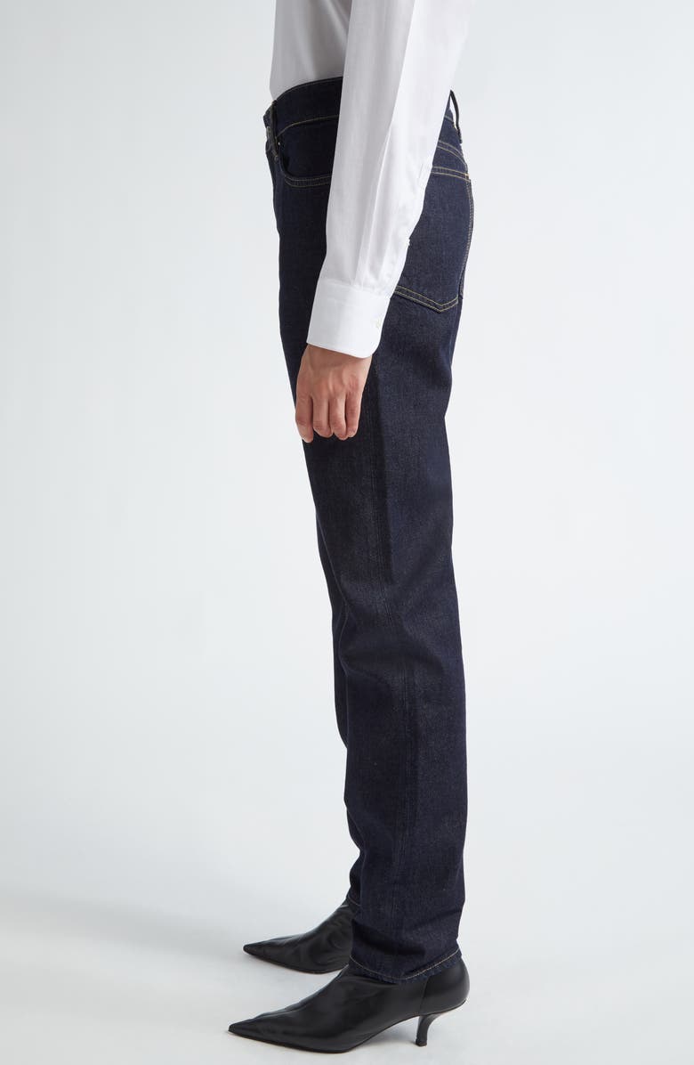 TOTEME Low Rise Organic Cotton Tapered Straight Leg Jeans, Alternate, color, Slate 245