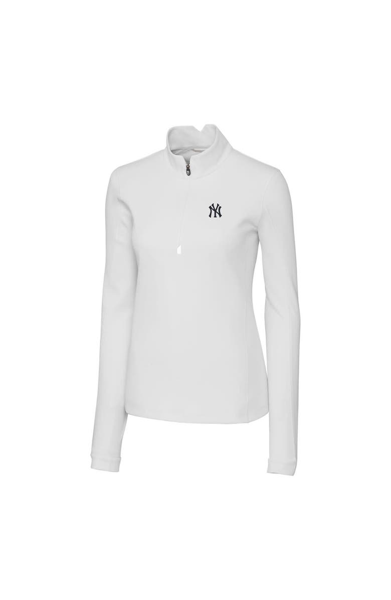 Cutter & Buck Women's Cutter & Buck White New York Yankees DryTec Traverse Stretch Quarter-Zip Pullover Top, Alternate, color, White