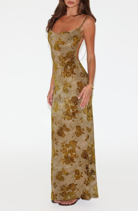 Sparrow Floral Velvet Burnout Maxi Dress