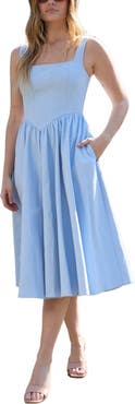 LILY AND LIONEL Hayley Corset Inspired Midi Dress