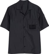 Moncler Mesh Pocket Short Sleeve Ripstop Snap Shirt