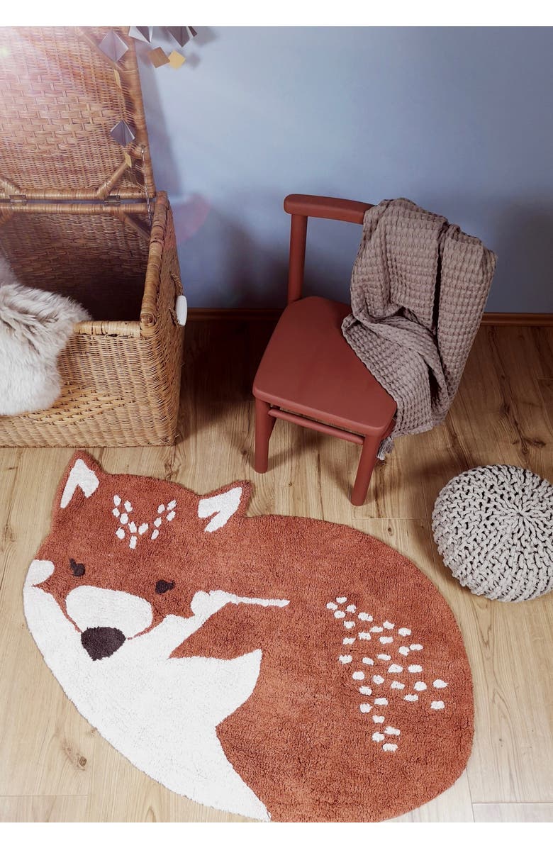 Nattiot Little Wolf Rug, Alternate, color, Brown