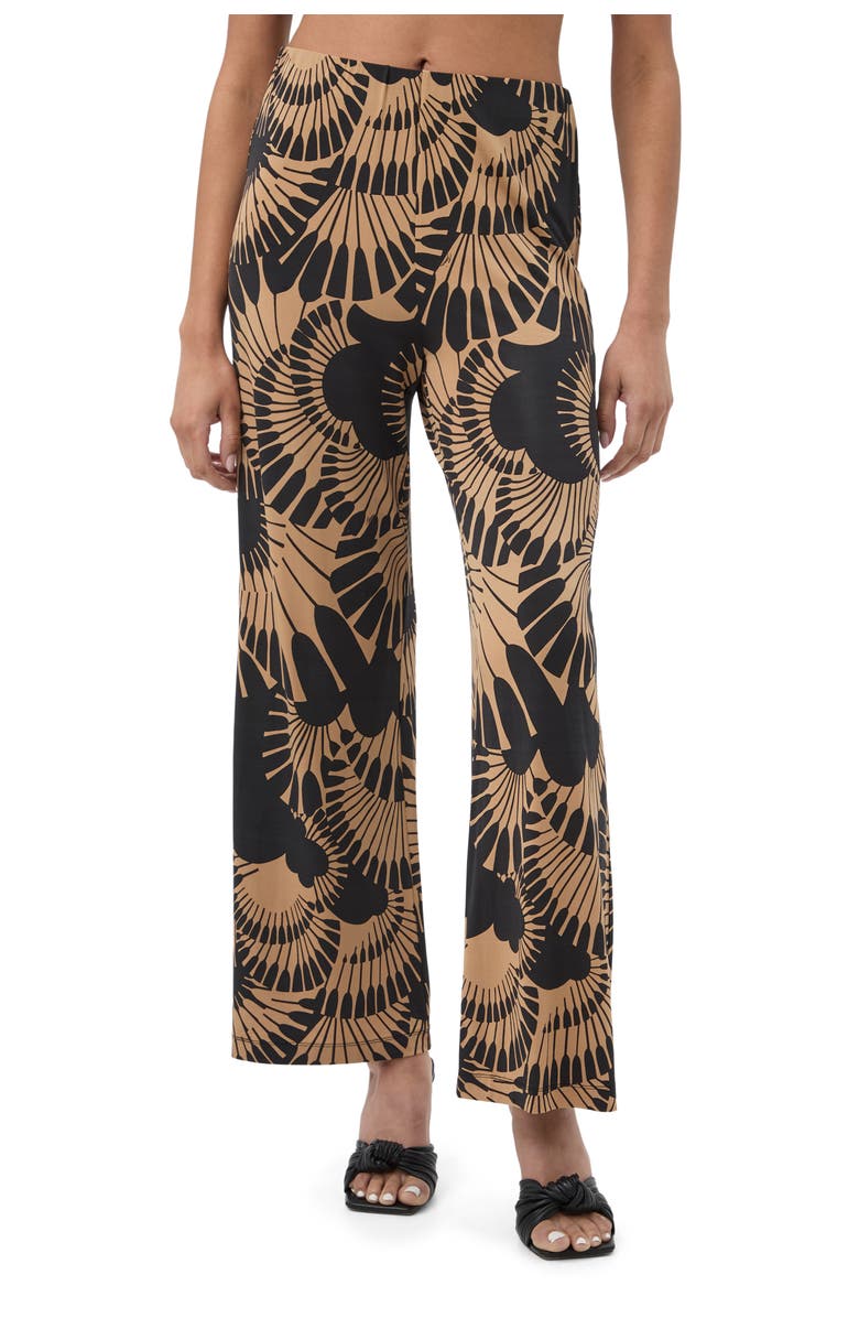 Trina Turk Atoll Printed Jersey Pant, Alternate, color, Black/Camel