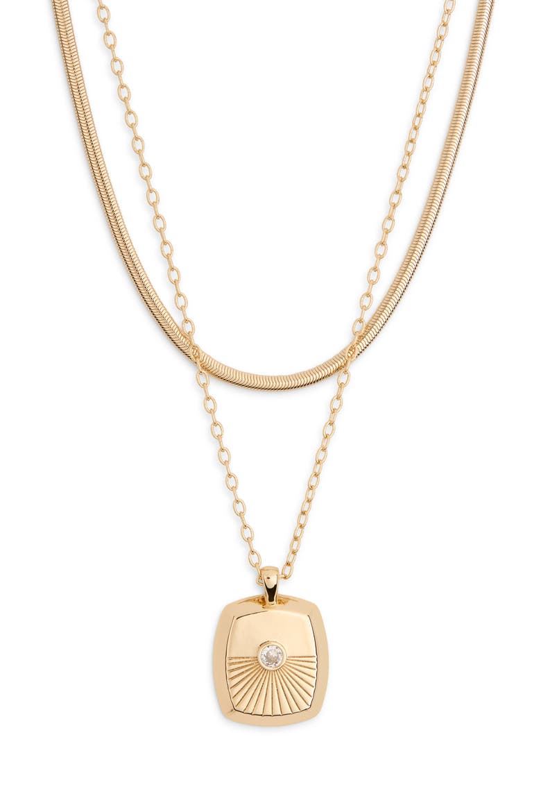 Keepsake Pendant Layered Necklace, Main, color, GOLD