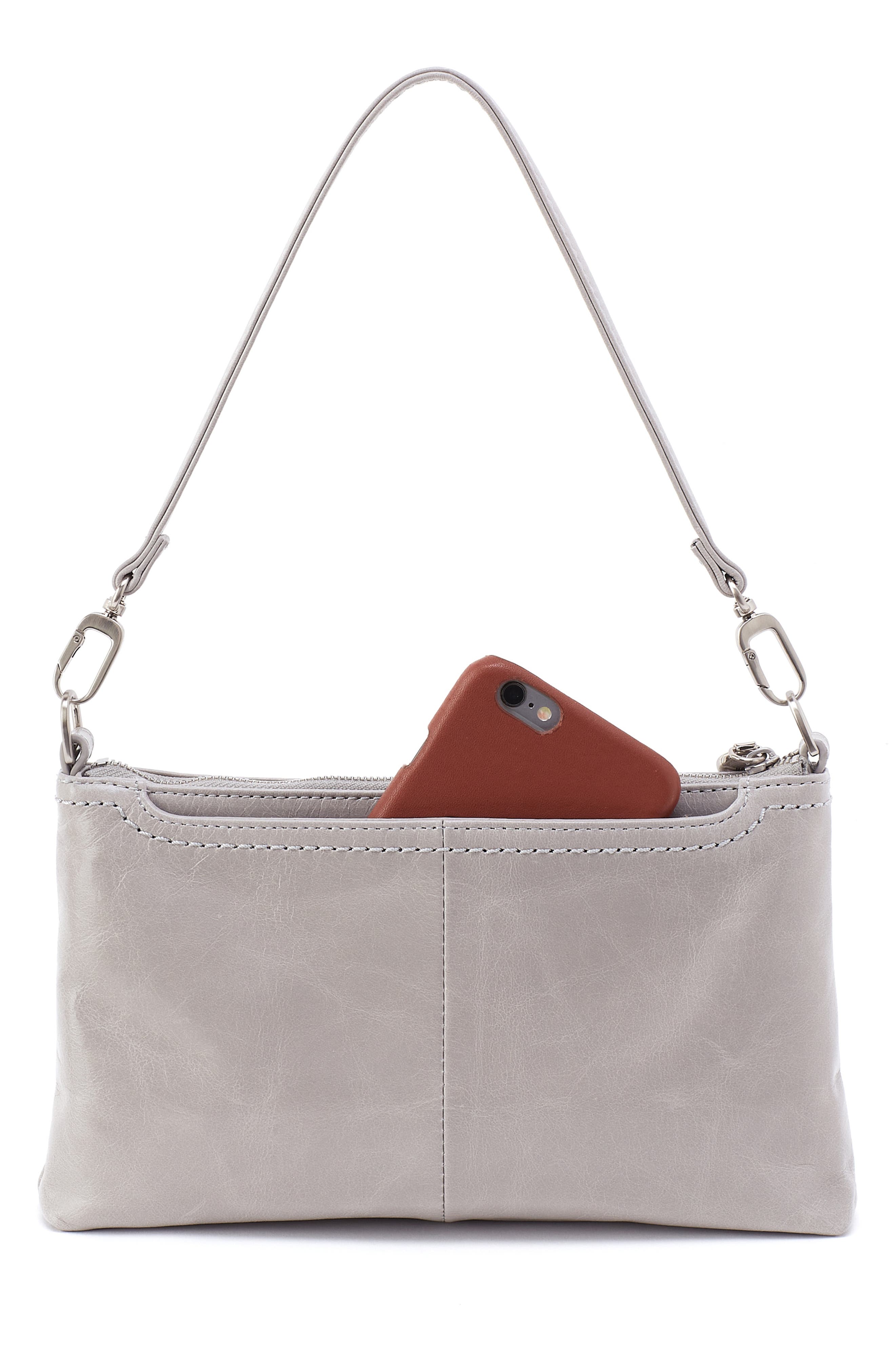 HOBO Darcy Convertible Leather Crossbody Bag, Alternate, color, Light Grey
