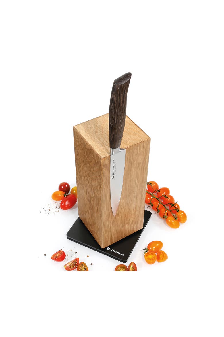 Magnetic Spinning Wood Knife Block for Counter, Alternate, color, Oak