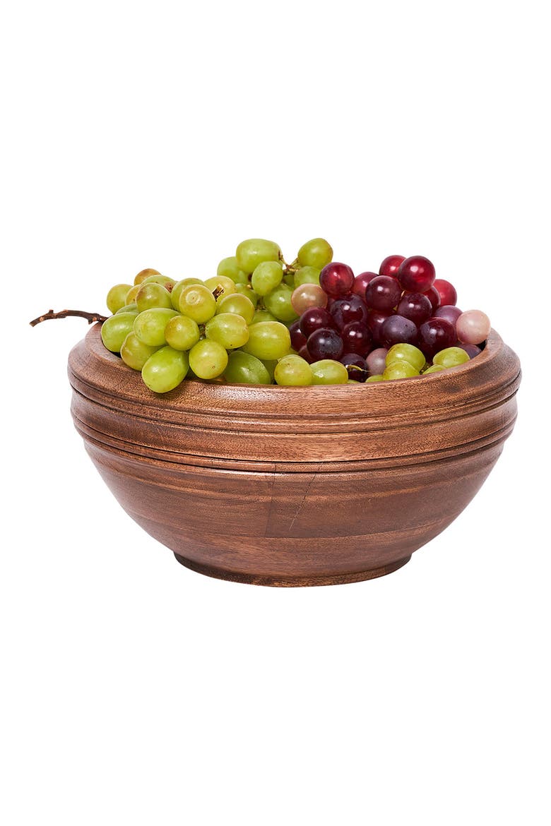 Bilbao Wood 10-Inch Serving Bowl, Alternate, color, BROWN