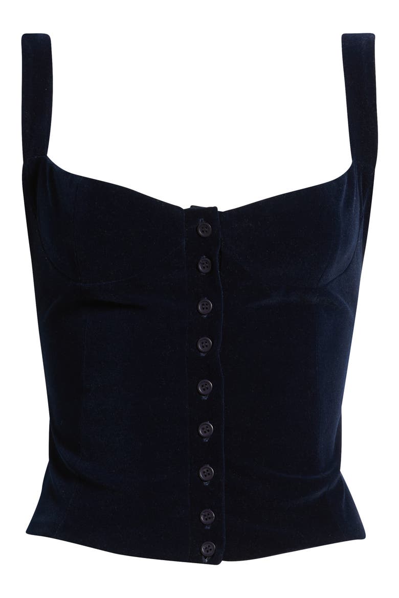 Julie Velveteen Corset Top, Alternate, color, NAVY