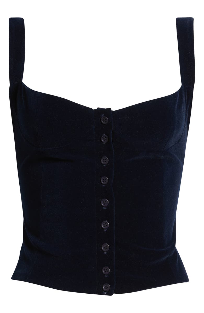 Bella Venice Julie Velveteen Corset Top, Alternate, color, Navy