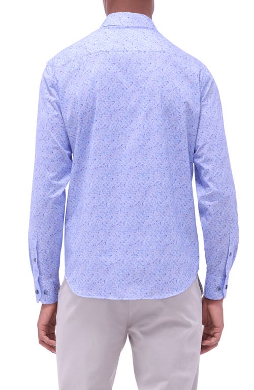 Bugatchi Jimmy Ooohcotton® Print Button-up Shirt In Air Blue