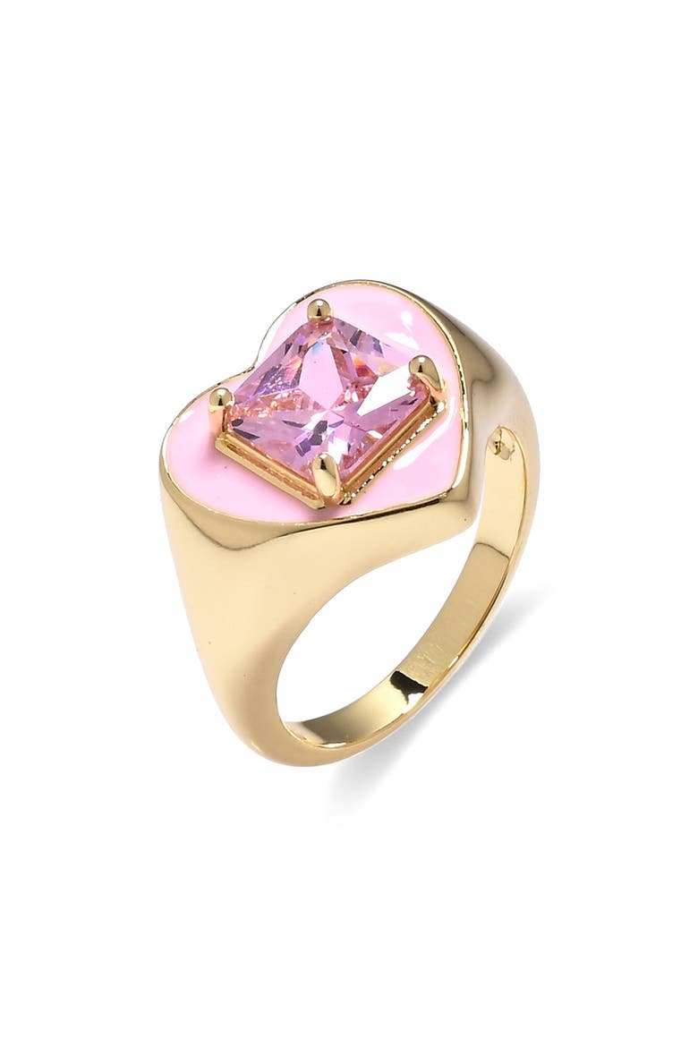 Aurevo 18k Gold Plated Heart Ring, Main, color, GOLD