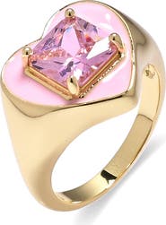 EYE CANDY LOS ANGELES Aurevo 18k Gold Plated Heart Ring