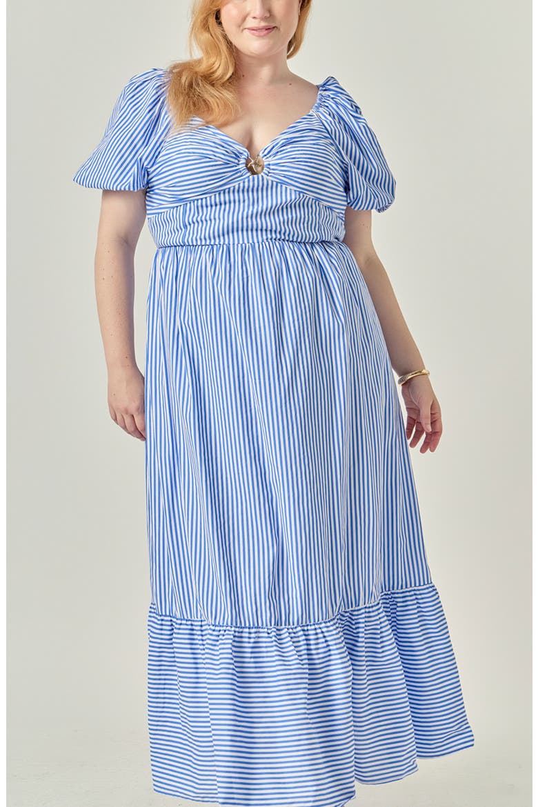 Starfish Striped Midi Dress, Alternate, color, WHITE/ BLUE