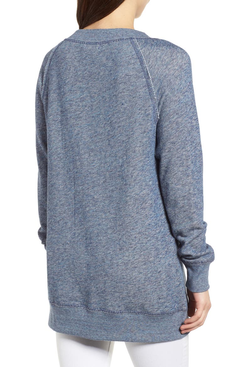 Space Dye Tunic Sweatshirt, Alternate, color, BLUE STREAKY PATTERN
